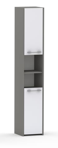 ⁨Słupek łazienkowy LUNA 40 cm 2D szary z białym frontami, mat/połysk⁩ w sklepie Wasserman.eu