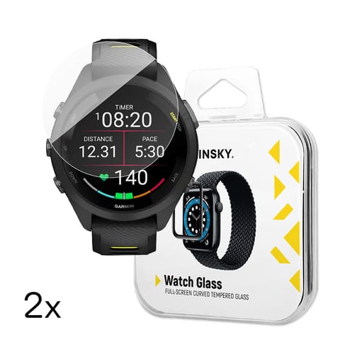 Szkło hartowane do zegarka Garmin Forerunner 265s 42mm Full Glue - 2 szt. w sklepie Wasserman.eu