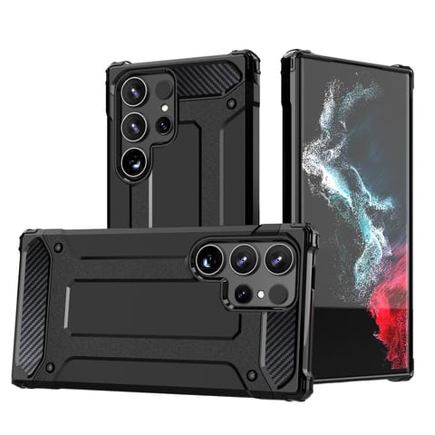 Pancerne hybrydowe etui na Xiaomi Redmi Note 14 Pro+ 5G Hybrid Armor - czarne w sklepie Wasserman.eu