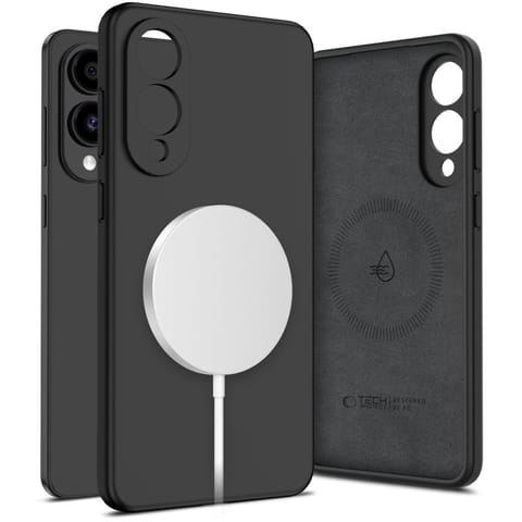 ⁨Etui pokrowiec na Samsung Galaxy S25 Edge Liquid Silicone MagSafe - czarne⁩ w sklepie Wasserman.eu