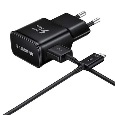 ⁨Ładowarka sieciowa Samsung USB-A 15W z kablem USB-A - USB-C - czarna⁩ w sklepie Wasserman.eu