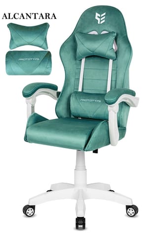⁨Fotel obrotowy gamingowy ENZO XL MINT ALCANTARA ICE⁩ w sklepie Wasserman.eu