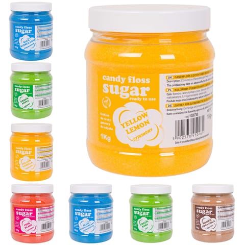 ⁨Kolorowy smakowy cukier do waty cukrowej ZESTAW 8 x 1 kg⁩ w sklepie Wasserman.eu