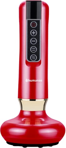 ⁨Masażer antycellulitowy z funkcją bańki chińskiej Humanas DermaSmooth - czerwony⁩ w sklepie Wasserman.eu