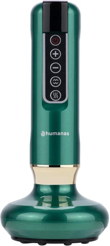 ⁨Masażer antycellulitowy z funkcją bańki chińskiej Humanas DermaSmooth - zielony⁩ w sklepie Wasserman.eu