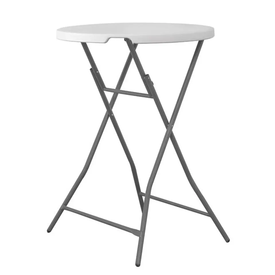 ⁨Catering bar table folding white round avg. 80cm to 80kg - Hendi 810958⁩ at Wasserman.eu