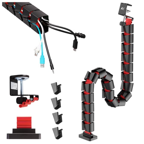 ⁨Organizer kabli / maskownica do biurka Nano RS, 1345mm, czano czerwony, RS125⁩ w sklepie Wasserman.eu