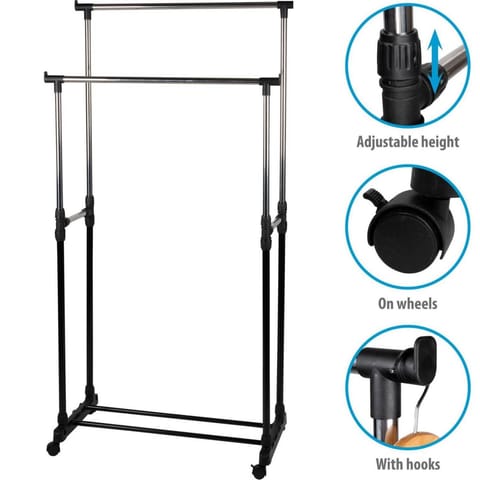 ⁨SZAFA GARDEROBA WIESZAK 75x42x93-158CM ALPINA⁩ w sklepie Wasserman.eu