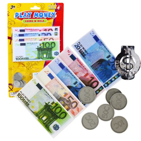 ⁨Zestaw Pieniądze Zabawkowe Euro Banknoty Monety Eurozawieszka⁩ w sklepie Wasserman.eu