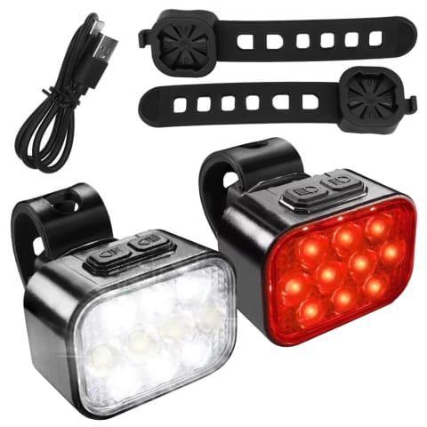 ⁨Lampka rowerowa LED Alogy DuoRide™ Lights Latarka na rower wodoodporne światło światełko na przód i tył przednia tylna 2 sztuki 10 LED⁩ w sklepie Wasserman.eu