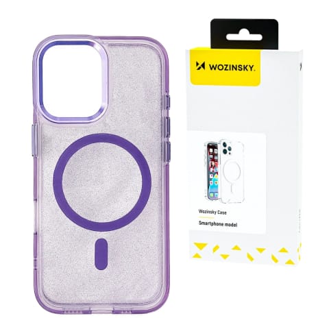 ⁨Etui Wozinsky Glitter MagSafe do Samsung Galaxy S24 FE Fiolet Brokat⁩ w sklepie Wasserman.eu