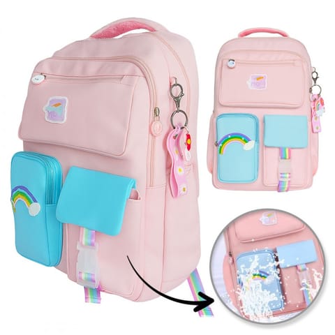 ⁨Plecak RAINBOW sweet szkolny uniwersalny kieszonki, odblaski PL160R⁩ w sklepie Wasserman.eu