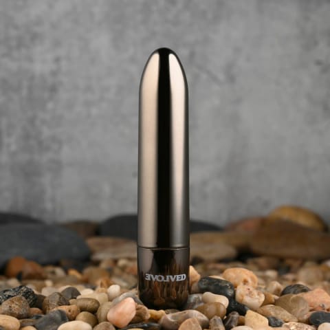 ⁨Evolved Real Simple Bullet Chrome Black - Miniaturowy Wibrujący Model USB⁩ w sklepie Wasserman.eu
