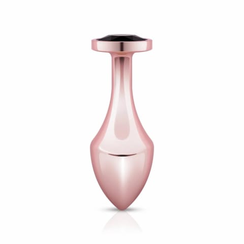 ⁨Rosy Gold Nouveau zatyczka anatomiczna z czarnym kryształem, aluminium⁩ w sklepie Wasserman.eu