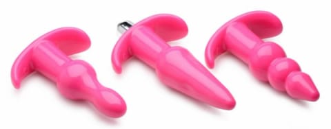⁨XR Brands Thrill Trio Zestaw 3 zatyczek anatomicznych z wibracją rożowy⁩ w sklepie Wasserman.eu