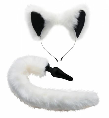 ⁨XR Brands White Fox Zestaw Akcesoriow - Ogon i Uszy, Biały⁩ w sklepie Wasserman.eu