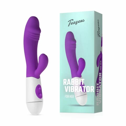 ⁨Teazers Rabbit Vibrator Fioletowy 10 Trybow Silikonowy Model Anatomiczny⁩ w sklepie Wasserman.eu
