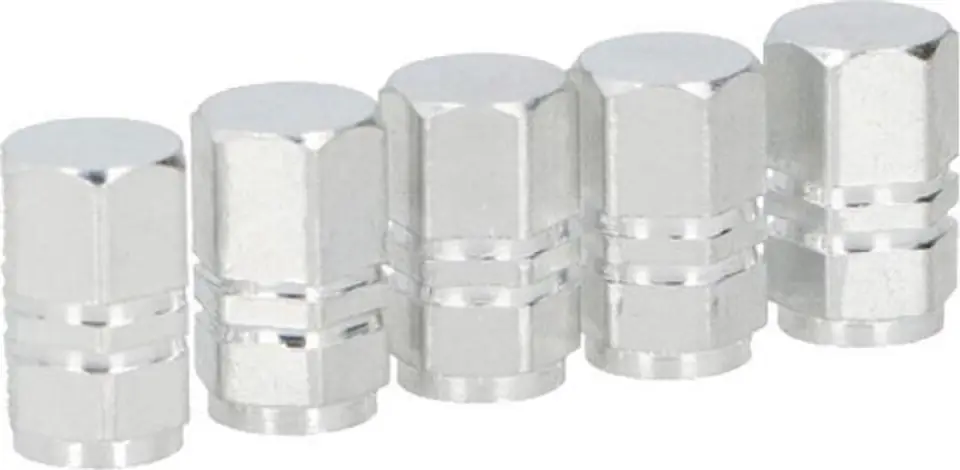 ⁨Dunlop - Nuts for schrader type car valves 5 pcs. (Silver)⁩ at Wasserman.eu
