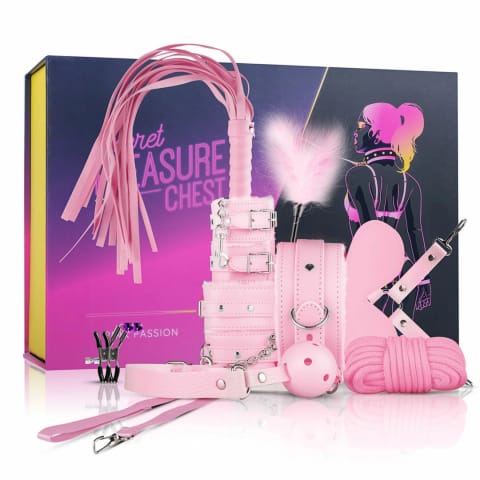 ⁨Secret Pleasure Chest Zestaw Akcesoriow Bondage 11 elementow Rożowy⁩ w sklepie Wasserman.eu