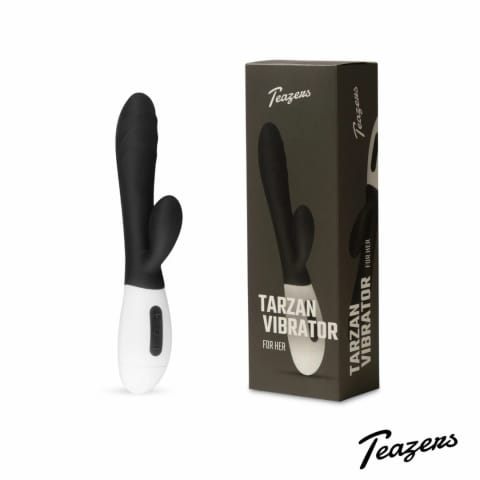 Teazers Rabbit Vibrator Black - silikonowy model dwufunkcyjny USB 30 trybow w sklepie Wasserman.eu