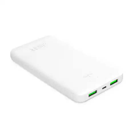 ⁨PURO White Fast Charger Power Bank – Power bank for smartphones and tablets 10000 mAh, 2xUSB-A + 1xUSB-C (white)⁩ at Wasserman.eu