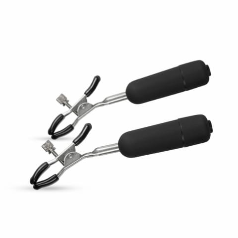 ⁨EasyToys zaciski z wibracjami, regulowane, metalowe, czarne⁩ w sklepie Wasserman.eu