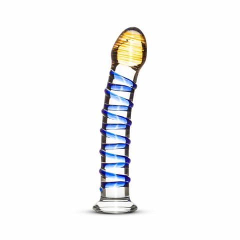 ⁨EasyToys Szklany Model Intymny No.1 z Niebieskimi Wypustkami 18 cm⁩ w sklepie Wasserman.eu