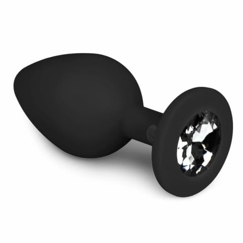 ⁨EasyToys Diamond Plug Medium Czarny z Kryształem, Silikonowy⁩ w sklepie Wasserman.eu