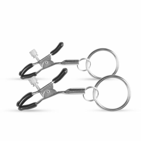 ⁨EasyToys Metalowe Zaciski z Pierścieniem - Regulowane, Srebrne⁩ w sklepie Wasserman.eu