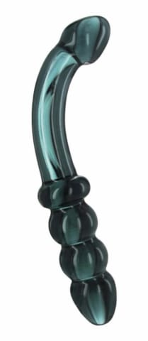 ⁨Hamsa Smoky Jade - Szklany model anatomiczny dwustronny G-Spot/Prostata⁩ w sklepie Wasserman.eu