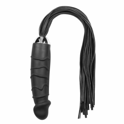 ⁨EasyToys Flogger z silikonowym uchwytem - model anatomiczny, czarny⁩ w sklepie Wasserman.eu
