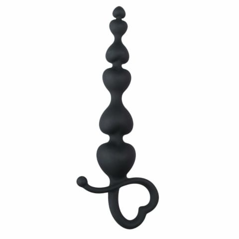 ⁨Sinner Gear Serce Koraliki Intymne Czarny Silikon 19 cm⁩ w sklepie Wasserman.eu