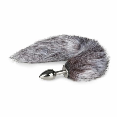 ⁨Diogol Fox Tail Plug aluminiowy z futrzanym ogonem srebrny 40 cm⁩ w sklepie Wasserman.eu