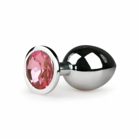 ⁨EasyToys Metalowy Plug Anatomiczny Srebrny z Rożowym Kryształem M⁩ w sklepie Wasserman.eu