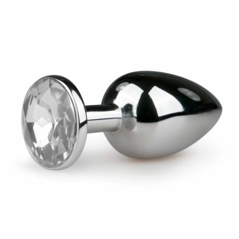 ⁨Diogol Metalowy Plug Anatomiczny Silver/Clear S z Kryształem⁩ w sklepie Wasserman.eu