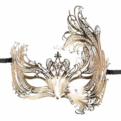 EasyToys Maskarada Metalowa Mask Gold z Kryształkami Elegancka w sklepie Wasserman.eu