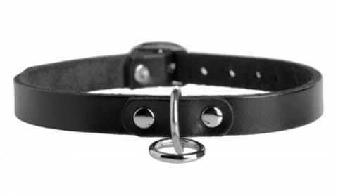 ⁨XR Brands skorzana obroża z O-ringiem, regulowana, czarna 45,7 cm⁩ w sklepie Wasserman.eu