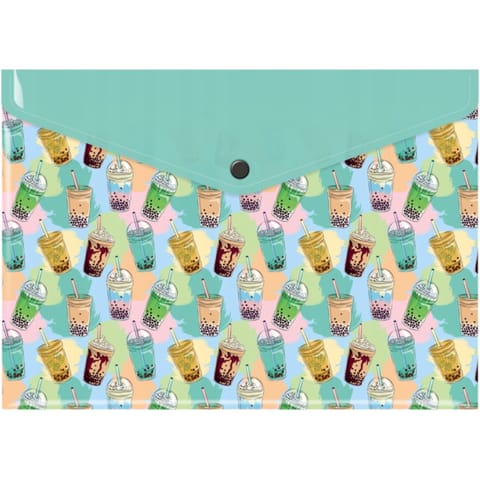 ⁨Teczka kopertowa A4 PP z nadrukiem BUBBLE TEA TKN-A4-37 BIURFOL⁩ w sklepie Wasserman.eu