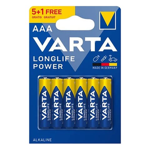 ⁨Bateria alkaliczna, paluszek, AAA, 1.5V, Varta, blistr, 6-pack, VAR-LR3BL5-1, Longlife Power⁩ w sklepie Wasserman.eu