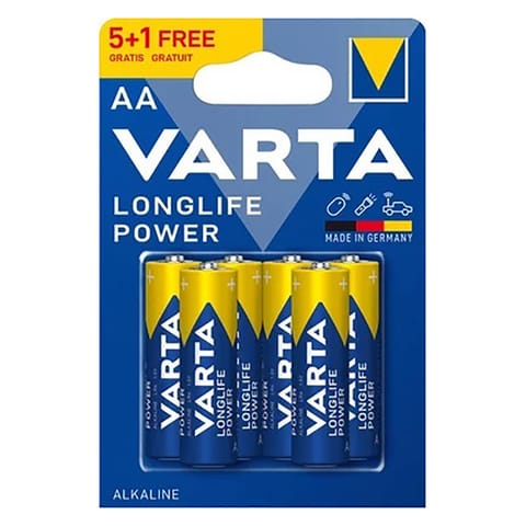 ⁨Bateria alkaliczna, paluszek, AA, 1.5V, Varta, blistr, 6-pack, VAR-LR6BL5-1, Longlife Power⁩ w sklepie Wasserman.eu