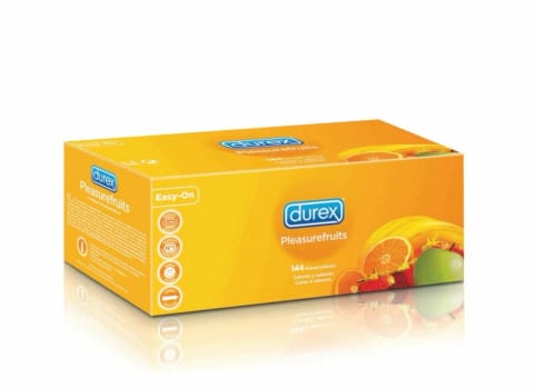 ⁨Durex Pleasurefruits mix smakow prezerwatywy 144 sztuki⁩ w sklepie Wasserman.eu