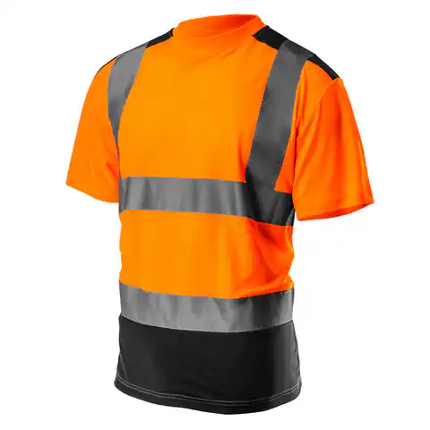 ⁨Warning T-shirt, dark bottom, orange, size S⁩ at Wasserman.eu