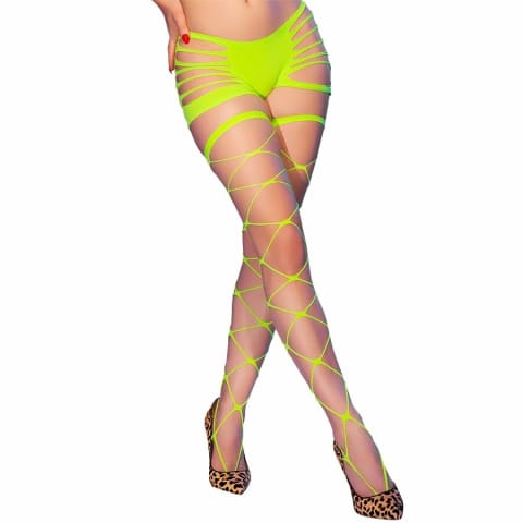 ⁨Chilirose CR-4867 Neonowe Zielone Rajstopy Siatkowe Bez Palcow S/M⁩ w sklepie Wasserman.eu