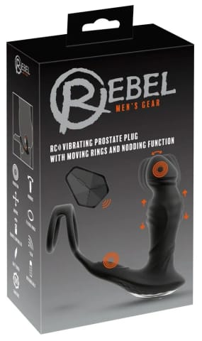 ⁨Rebel RC Prostate Plug Zdalny - silikonowy masażer z pierścieniami, czarny⁩ w sklepie Wasserman.eu