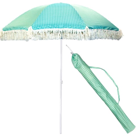 ⁨PARASOL PLAŻOWO OGRODOWY Z FRĘDZLAMI 174CM ZIELONY⁩ w sklepie Wasserman.eu