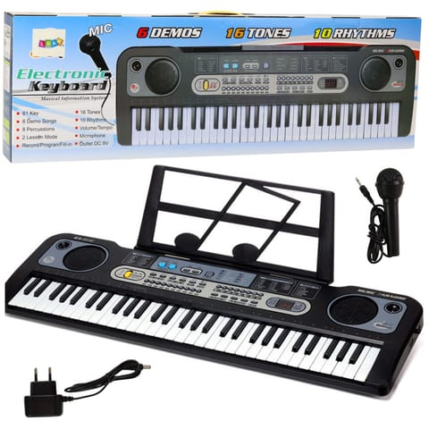 ⁨Keyboard Elektryczny Mikrofon Stojak Na Nuty Nagrywanie Odtwarzanie⁩ w sklepie Wasserman.eu