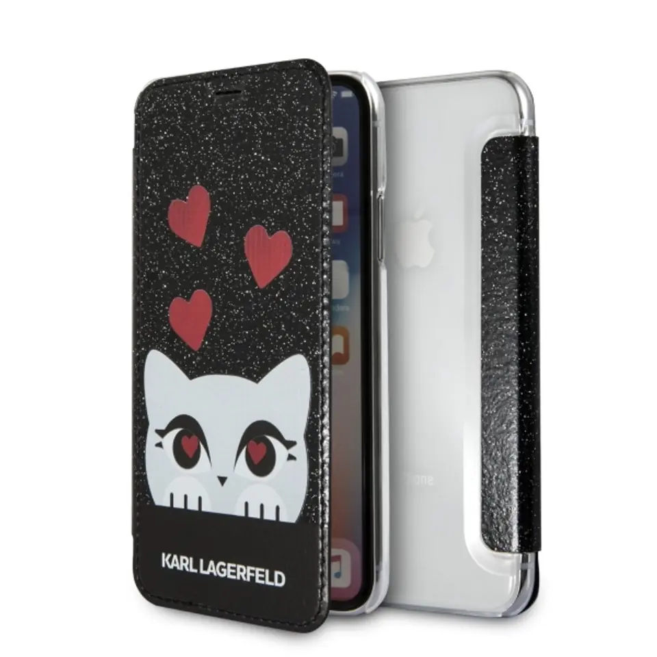 ⁨Karl Lagerfeld KLFLBKPXVDCBK iPhone X black book Valentine⁩ at Wasserman.eu