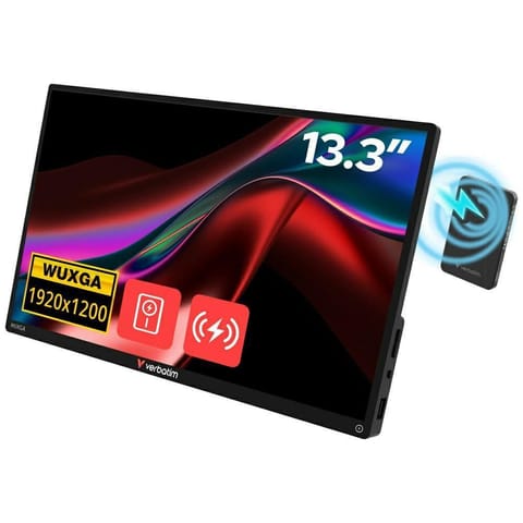 ⁨Monitor przenośny dotykowy Verbatim ALU  13.3" WUXGA z powerbankiem 5000mAh czarny 32087⁩ w sklepie Wasserman.eu