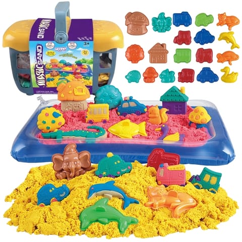 ⁨WOOPIE Piasek Kinetyczny 0,8 kg Zestaw w Koszyku z Foremkami +  /⁩ w sklepie Wasserman.eu