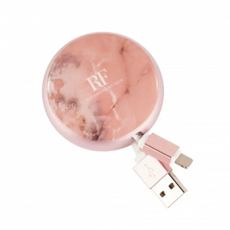 ⁨Richmond&Finch retractable cable USB-C/Micro pink marble/pink marble CWTYPE-114⁩ at Wasserman.eu